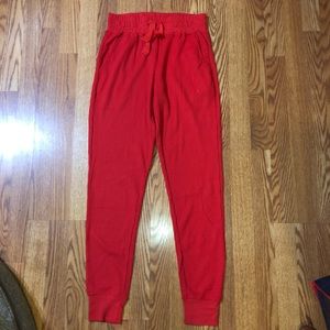 Zyia Red Don’t Wake Me Thermal Waffle Knit Joggers
